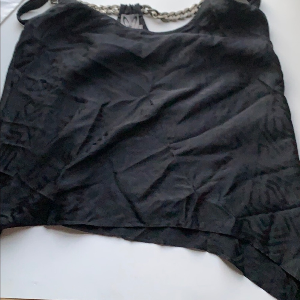 Silk racer back top with chain straps 🖤 edgy! - Picture 3 of 8